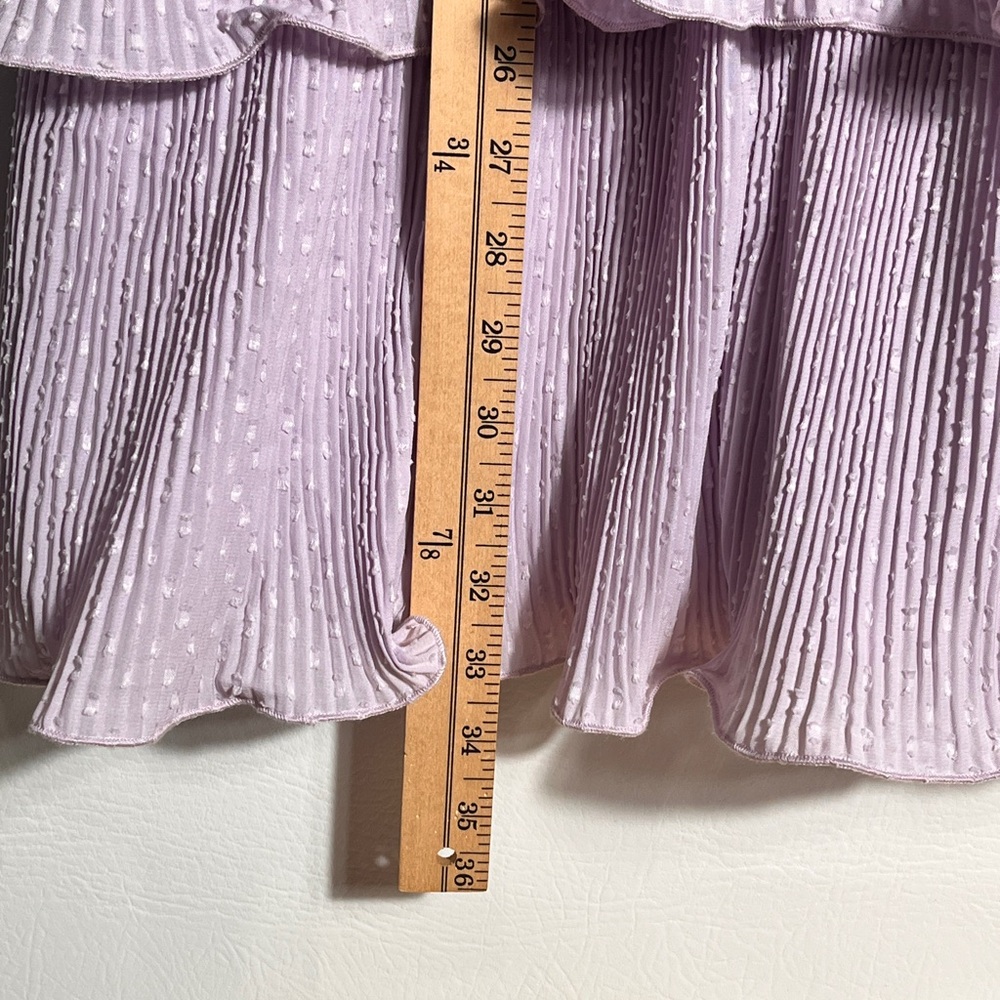 Zara Lavender Purple Textured Layered Ruffle Dress Small - Picture 6 of 9